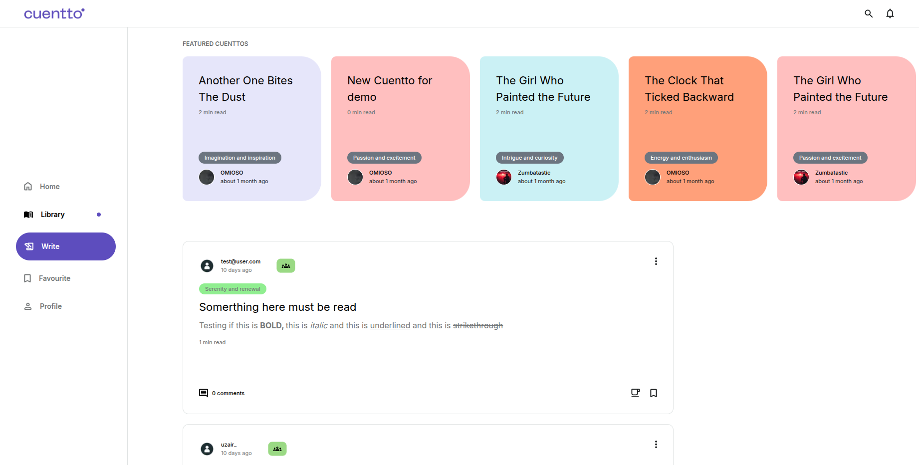 Cuentto - Social App (in working)